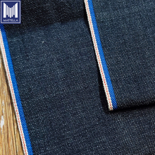 100% Japanese Cotton Indigo Dark Blue Heavyweight 13oz Twill Selvage Redline Blue Printing Denim Fabric