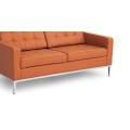 Florence Knoll replica leather loveseat sofa