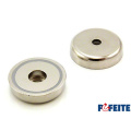 Magnets de pot plat de néodyme Ø60x15 mm, avec filetage interne 110 kg 1100 n