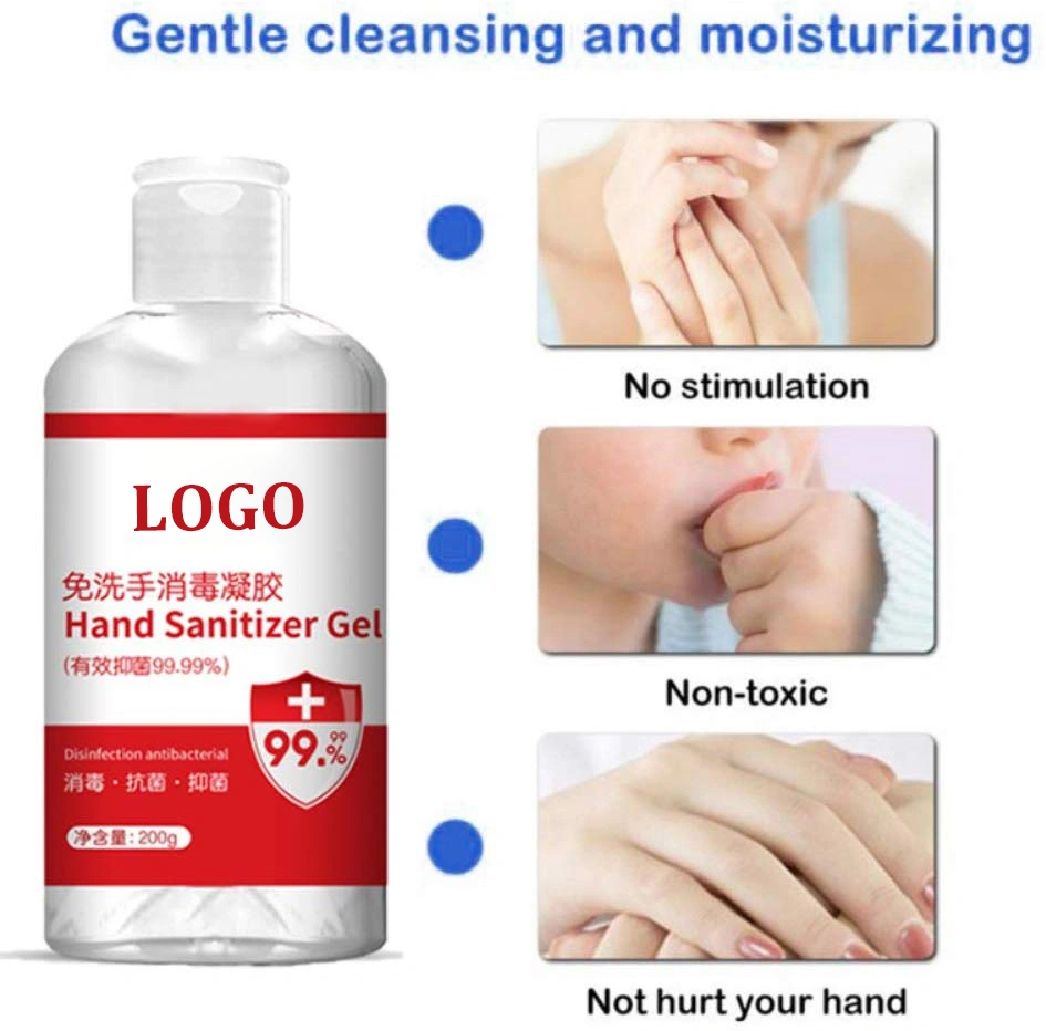 Private Label Wash Free Moisturizing Hand Sanitizer 200ml Alcohol Antibacterial Gel