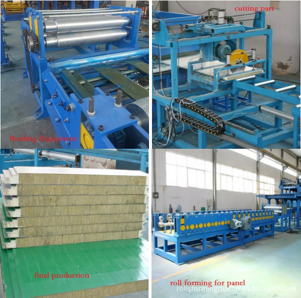 detail of sandwich panel machine