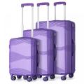 3 pezzi set di valigie per bagagli a guscio duro spinner
