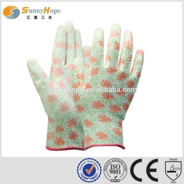 patterns dipped palm Polyurethane nylon gloves
