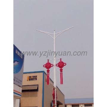 Chinese knot hdg steel street light pole