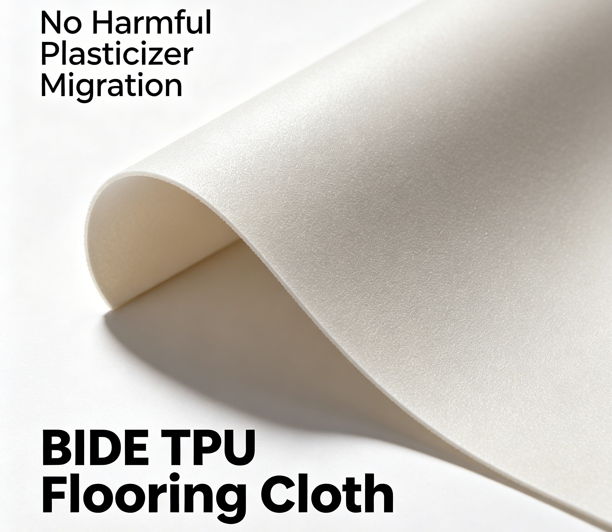 Ma jiro Balaastiiste Waxyeelo Leh Socdaalka BIDE TPU Maro Dabaq ah4 No Harmful Plasticizer Migration BIDE TPU Flooring Cloth4
