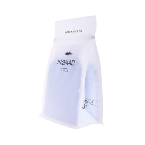 Translucent block bottom recyclable plastic coffee bag