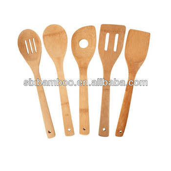 bamboo 5 piece set cooking spoons