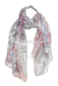 Wholesale 100% polyester chiffon customized scarf