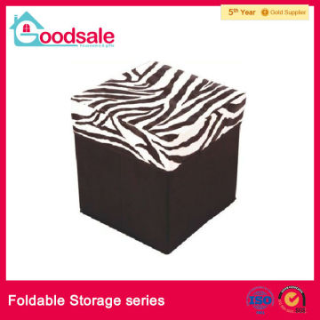 Faux Leather Folding Storage Pouffe, Foldable Storage Bins, Folding Footstool