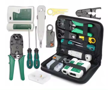 Professional Network Repair Toolkit with RJ45/RJ11 Crimper and Cable Tester