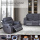 High Back Grey Remote Control Sectional Recliner Sofa