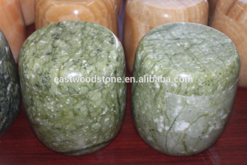 chinese green marble cremation ashes urn,22.5x23cm