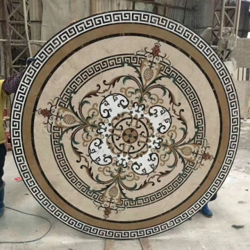 Natural stone well polished floor round marble inlay tile design
