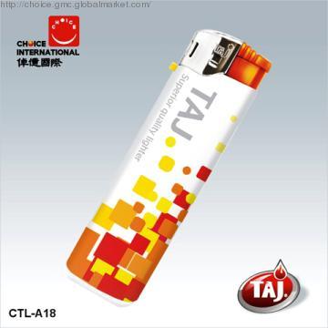 TAJ Brand Electronic Lighter with PVC Sticker