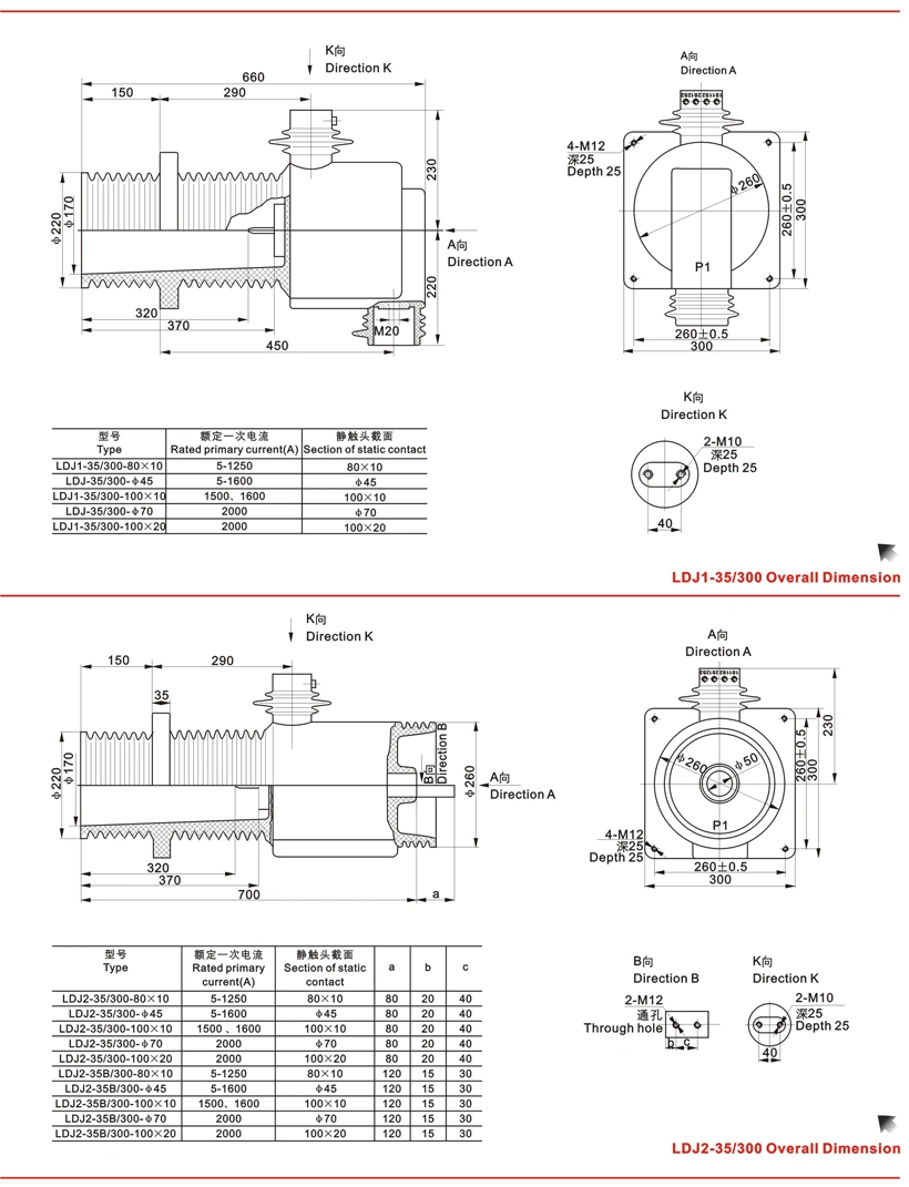 (LDJ-40.5/300) Indoor Full-Inclosed Support with Contact Vox Necessary Insulation Current Transformer