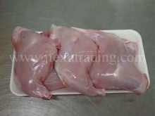 Rabbit hind leg on tray