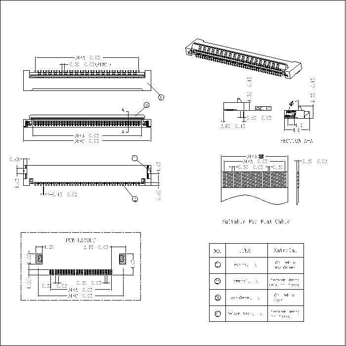 0.5mm Pitch FPC Easy-on Back-Flip RA Type H=1.5 FPC0.5-XXSTDXX7