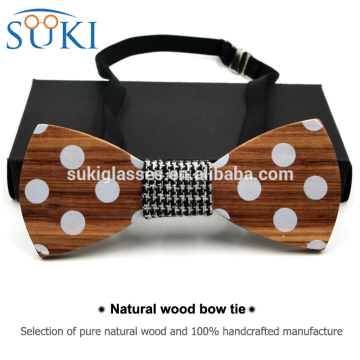 Wood Bow Tie Clip On Bow Tie cotton fabric MENS BOW TIE SBW1004