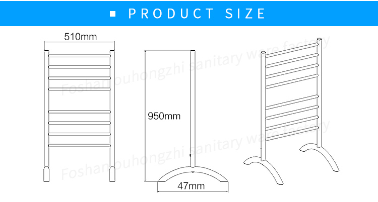 High quality Floor towel rack Electric heated towel Bath towel rack