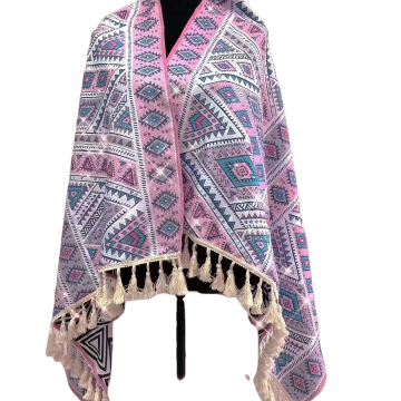 Soft Sherpa Lined Southwestern Navajo Tribal Pattern Throw Blanket for Camping and Outdoor Use