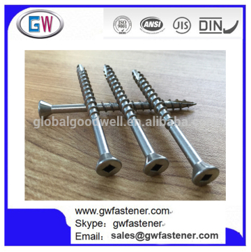 Stainless Steel type 17 deck screws flat head with # 2 square drive