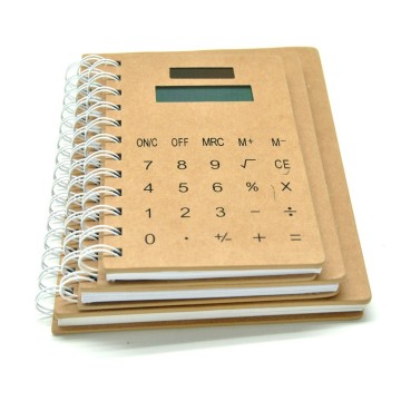 8 Digits Craft Leather Notebook Calculator
