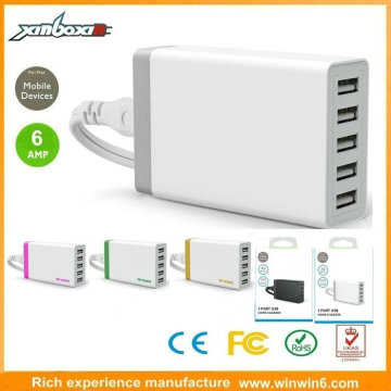 5 Port 5V/8A usb mobile phone charger, lcd usb universal charger