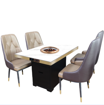 Titanium gold smokeless grill tray roast table