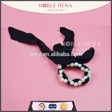 Ribbon Pearl rubber stretch hair elastic hair band