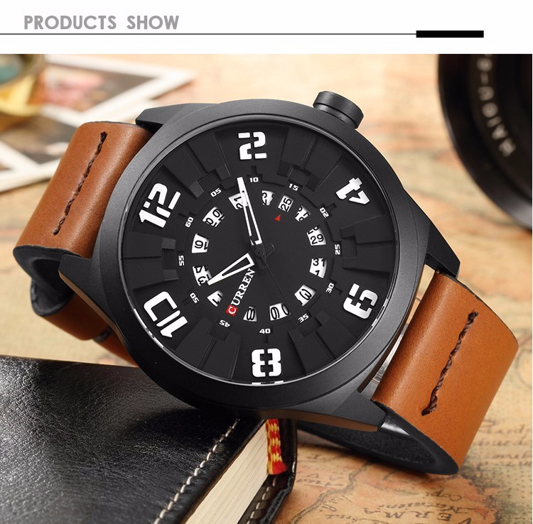 CURREN 8258 Men Quartz Watches Sport Wrist Watch Fashion New Military Style Men Watch With 3D Surface Online