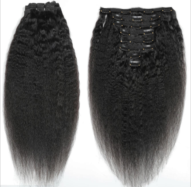 wholesale the best hair vendors Clip in hair extensions human, kinky straight human hair clip in