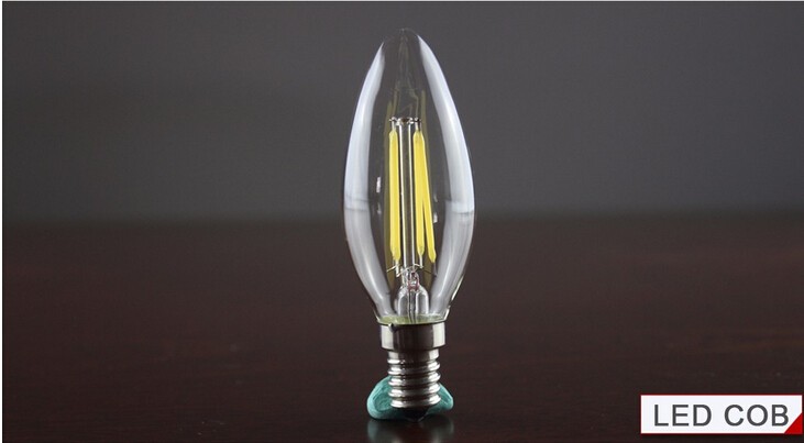 Glass Candle Led Filament Bulb Home Lighting Ampoule Led E14 Candle Energy Saving Lamp Light Bombilla Led E14 COB 220v 2W 4W 6w