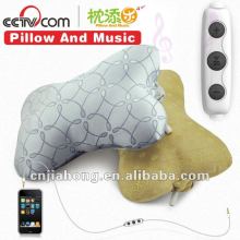 polyester MP3 speaker car neck support pillow with Iphone answering cable