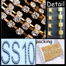 SS10 gold plating Round Cup Chain roll chaton chain