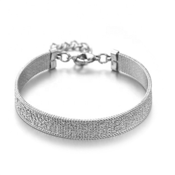 Yiwu Aceon Velle Stainless Steel Extender Women's Flat Hammered Mesh Bracelet