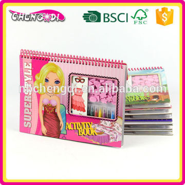 SUPER STYLE full colored spiral activity book with sticker