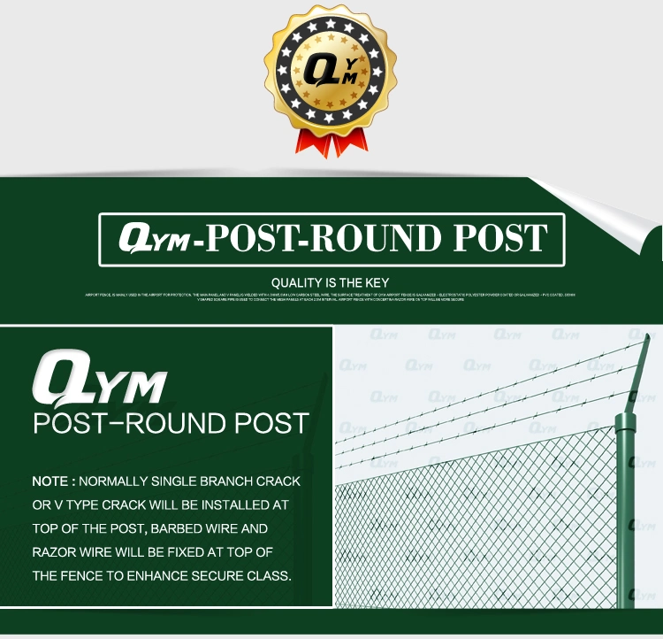 Galvanized Chain Link Fence Angle Post Diamond Mesh Wire Fence