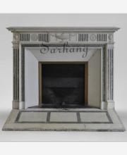 Modern New Style Stone Mantel Marble Fireplace With Vases and Bowl