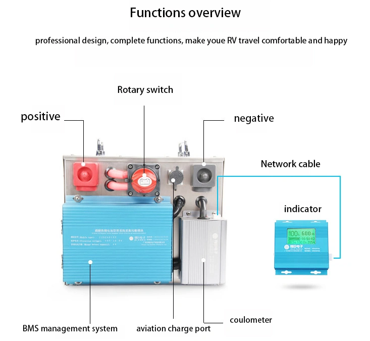 BMS Built-in Long Life Lithium Battery 12V 200ah/280ah/350ah for RV Solar System Yacht Golf Car