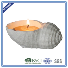 Poly resin cute white Conch candle holder