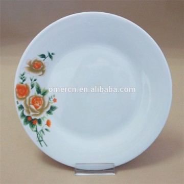 7.5"9"10.5" flat dinner plate/ porcelain dinner plate/ restaurant dinner plate with solid flower decal