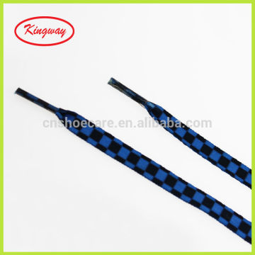 Plaid shoe laces, flat shoe laces, polyester shoe laces for sale