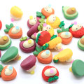 20 * 25mm dibujos animados Mini verduras de dibujos animados burbujas que soplan niños Flatback aguacate fresa cabujones Diy pegatinas de resina