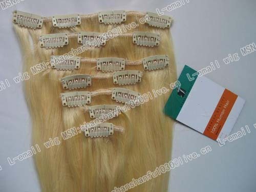 7 PCS 20" HUMAN HAIR CLIP IN EXTENSION