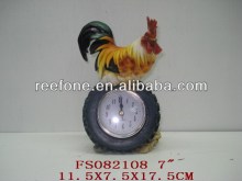 Clock chicken figurine