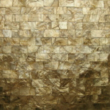 Brick gold capiz mother of pearl wall tile shell wall panel