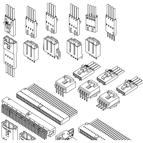 2.54mm pitch-draad aan boordconnector