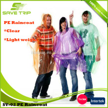 10 Years manufacturer experience factory supply waterproof disposable transparent plastic rainwear
