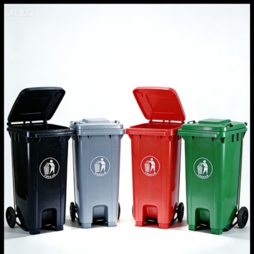 240L Outdoor Trash Can for Community with Foot Pedal