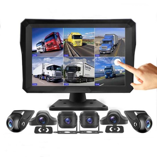 10.1 inch 6 channel vehicle monitor system H.265